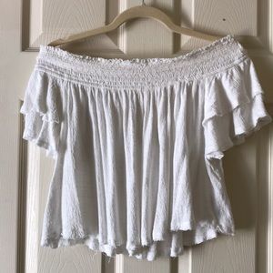 Off the shoulder white free people top